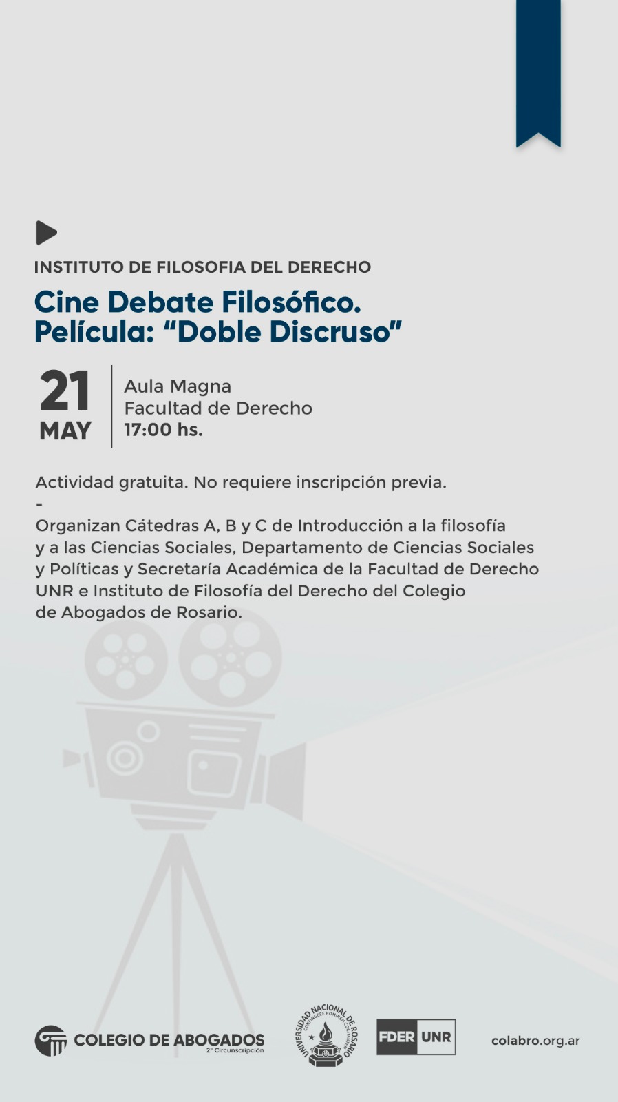 Cine Debate Filosófico Película Doble discurso - 21/05/2021
